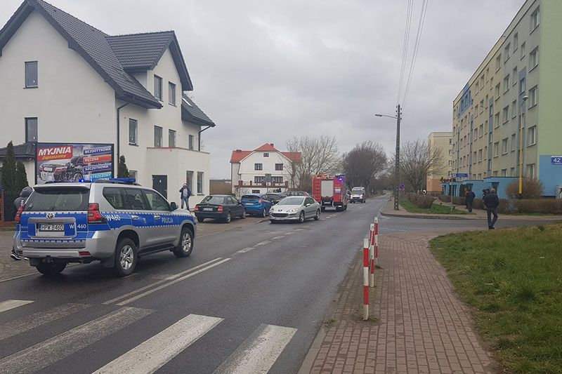 Wypadek na ulicy Jana Dąbskiego w Gryficach