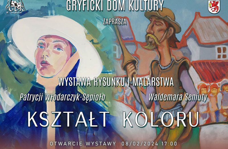 Gryficki Dom Kultury zaprasza na wystawę Patrycji Włodarczyk-Sępioło oraz Waldemara Seniuty pt. KSZTALT KOLORU